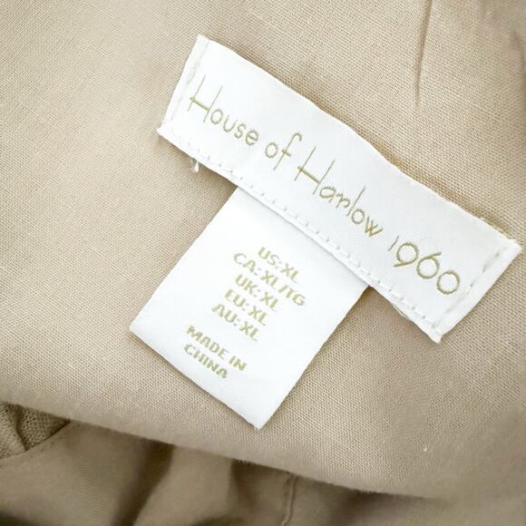 HOUSE OF HARLOW 1960 x REVOLVE | Tan Tiered Dress Maxi Tie Bow V-neck | XL - Picture 5 of 6